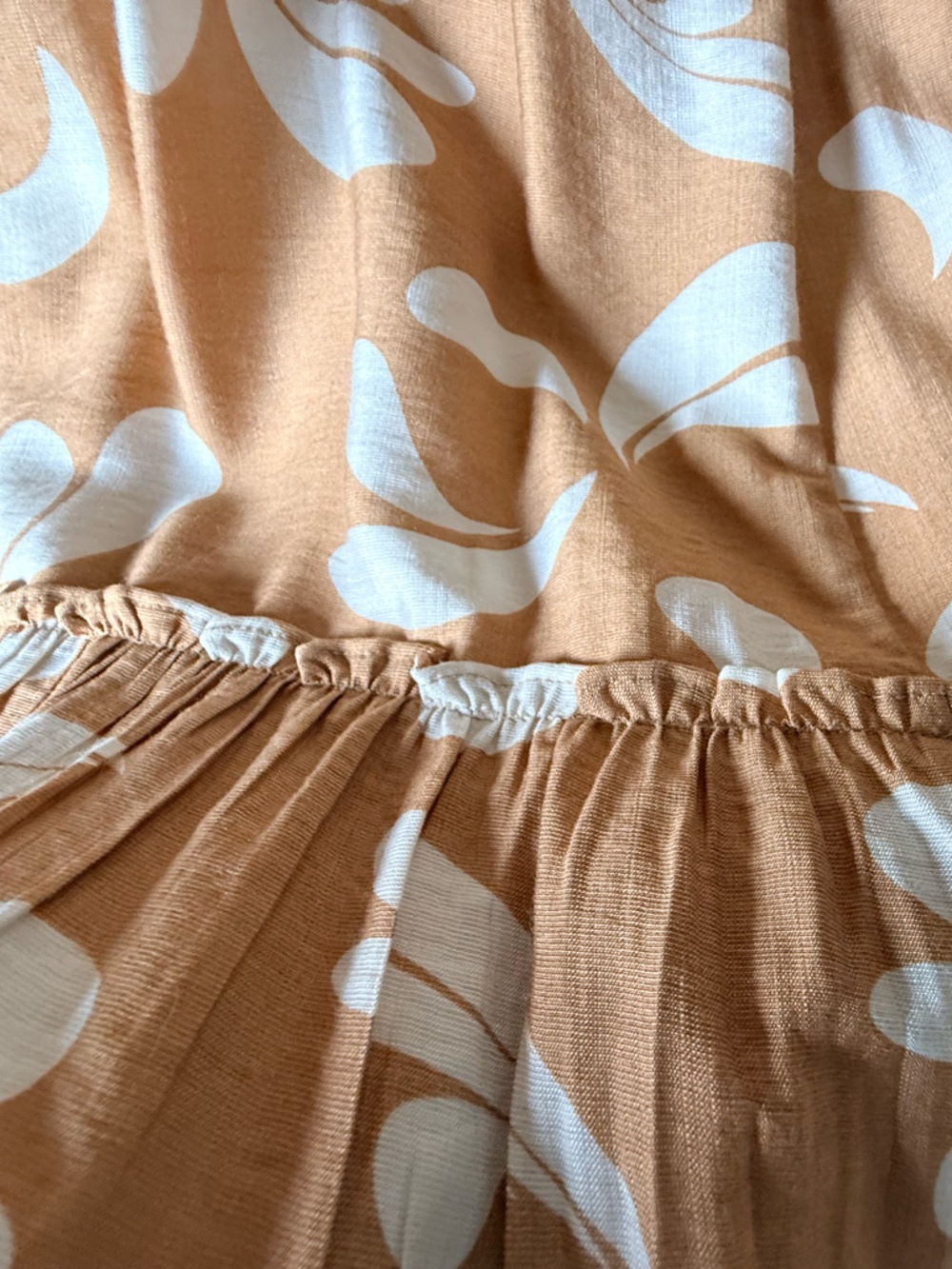 Pink Lily Tan and White Smocked Off-the-Shoulder Maxi Dress, XL - Picture 7 of 9